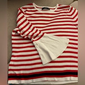 Red stripes top French brand Mango